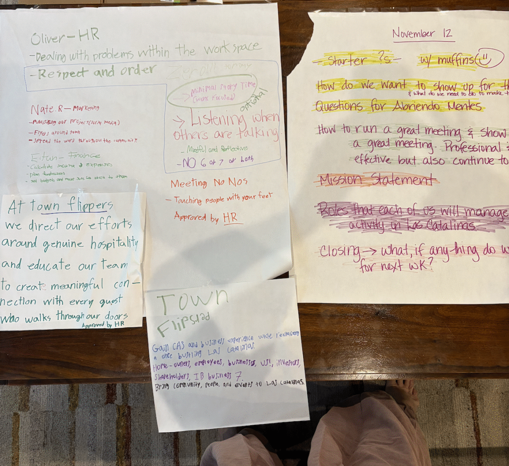 How our professional meeting/mission statement meeting went