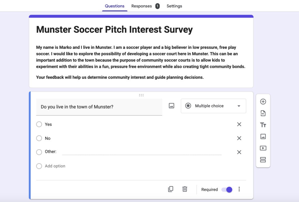 Creating a survey!